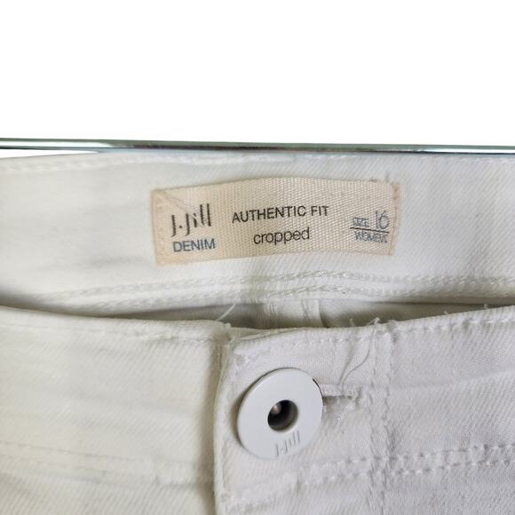 J Jill Womens Authentic Fit Cropped Jeans Plus Size 16 White Denim Raw Hem Soft - Picture 5 of 15